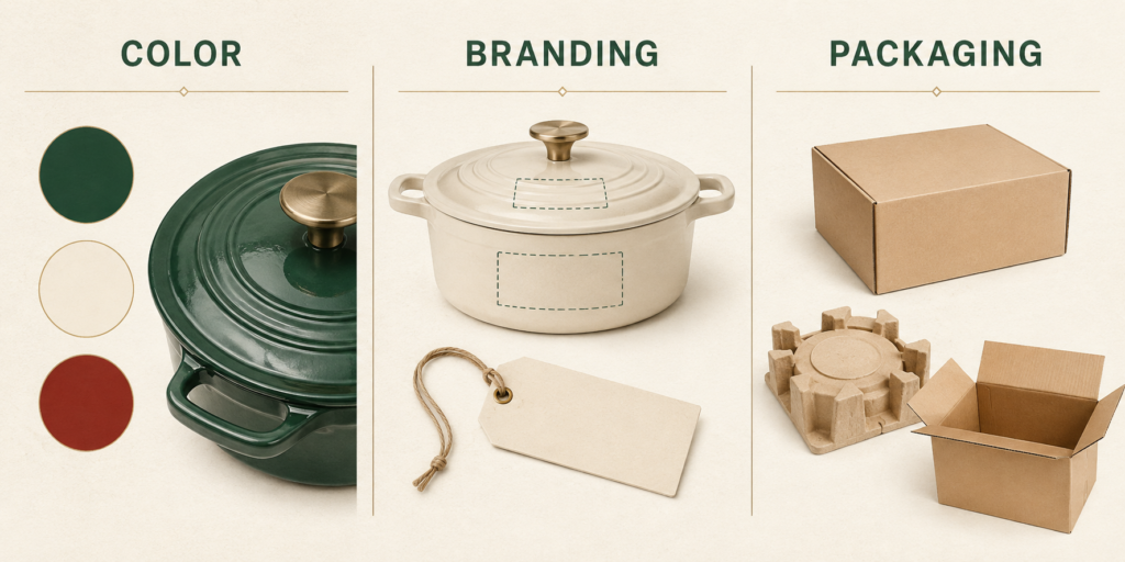 Color, branding and packaging planning for a private-label cookware project